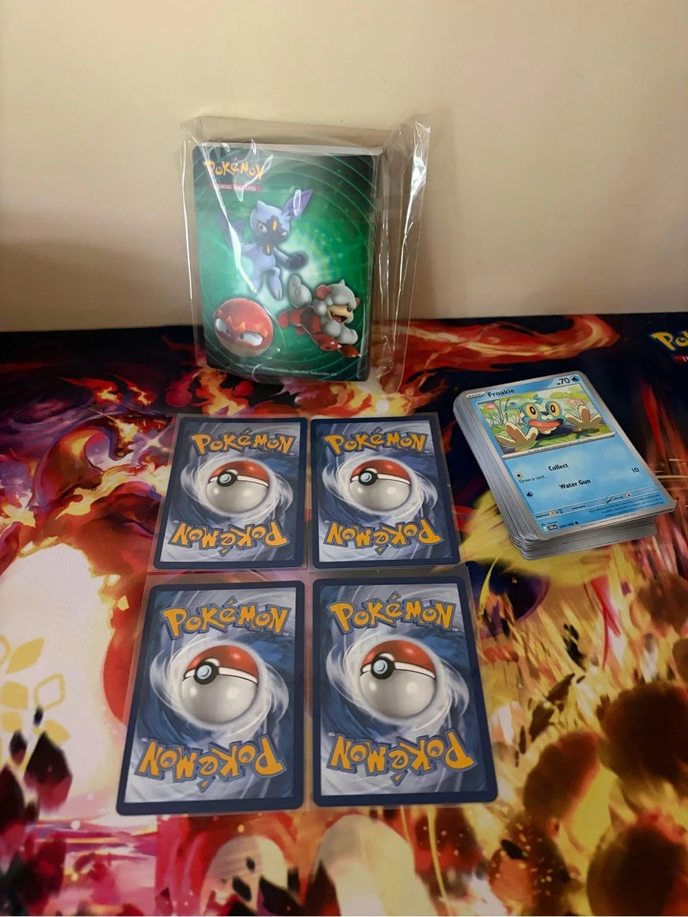 Pokémon Trading Card Lot with Sleeved Cards and Holo Cards - Blue Purple Accents